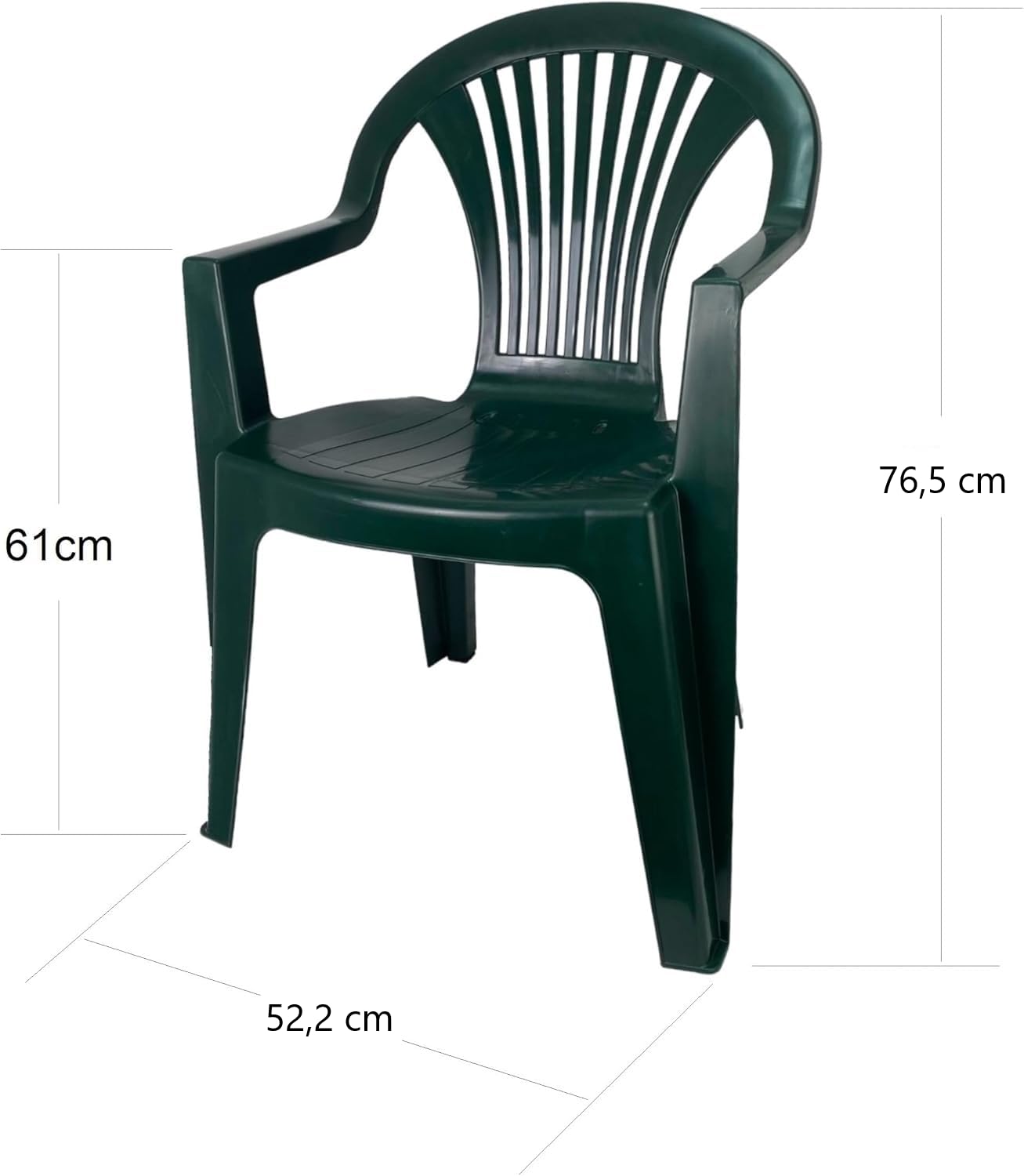 Set de Sillas plasticas para Terraza, Jardín, Patio, Playa, Camping, apilables (2X Verde)