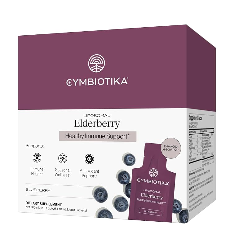CYMBIOTIKA Suplemento de Sabugueiro Lipossomal com Vitaminas C e E, 26 sachês