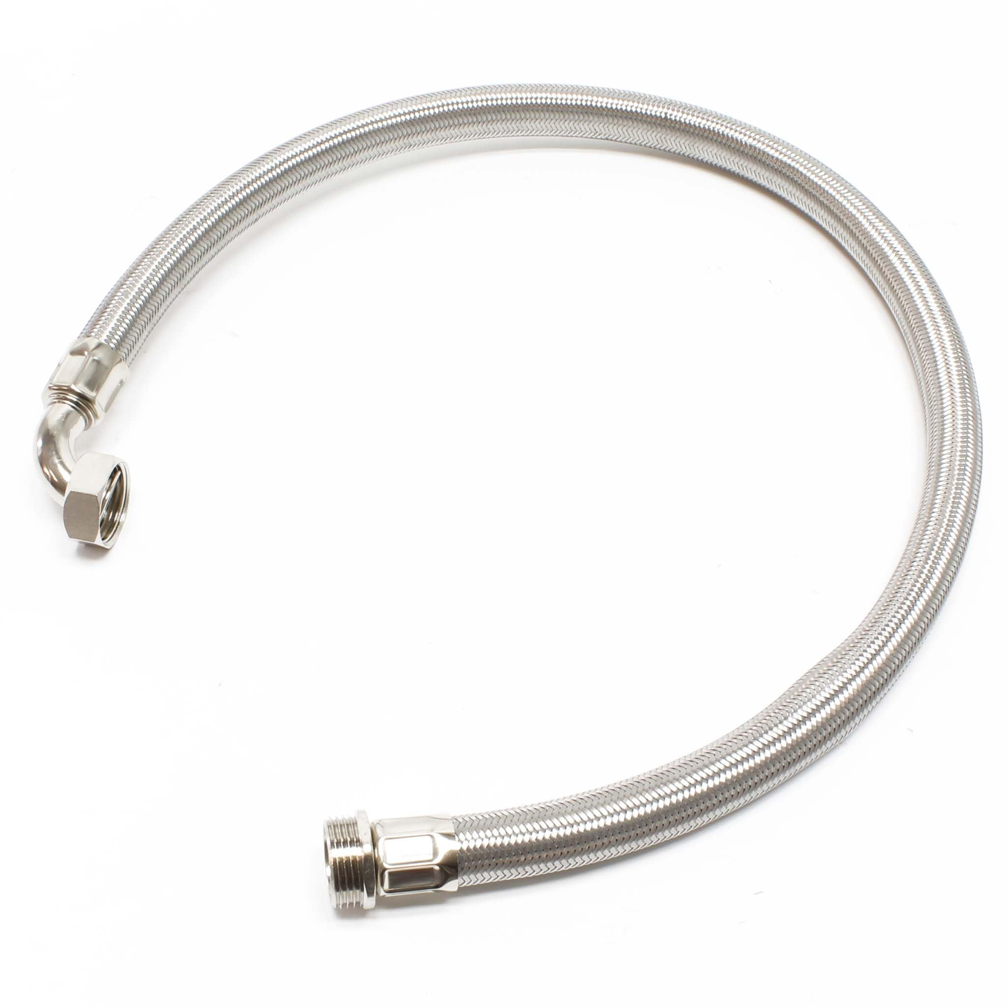 Wiltec Silver-Coloured Steel Braided Water Hose 0.8M Dn25 (1 Inch) For Domestic Waterworks