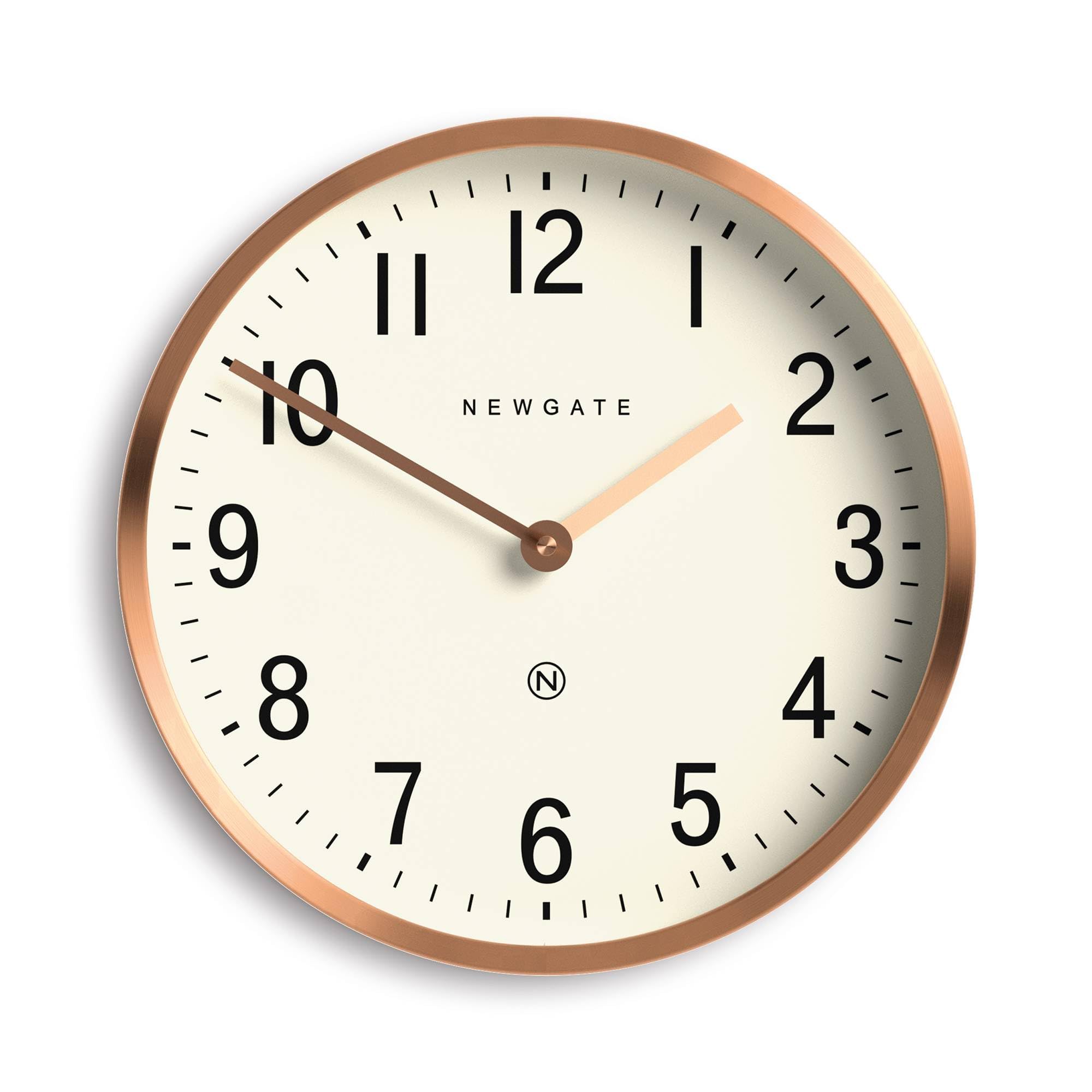NEWGATE® Master Edwards Wall Clock - Metal Clock - Analog Wall Clock - Mid Century Clock - Kitchen Wall Clock - Round Wall Clock - Easy to Read - British Design (Copper)
