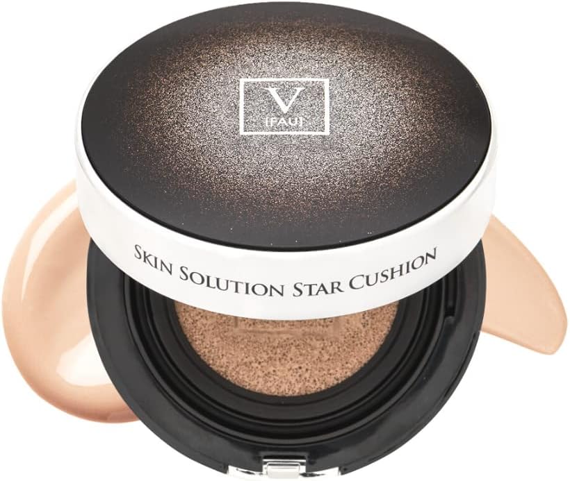 Fau Cushion Foundation Korean Makeup โ Foundation Cushion Compact SPF 50+ with Non-Sticky Texture โ Triple Hyaluronic-Acid Infused Korean Cushion Compact High-Coverage Foundation