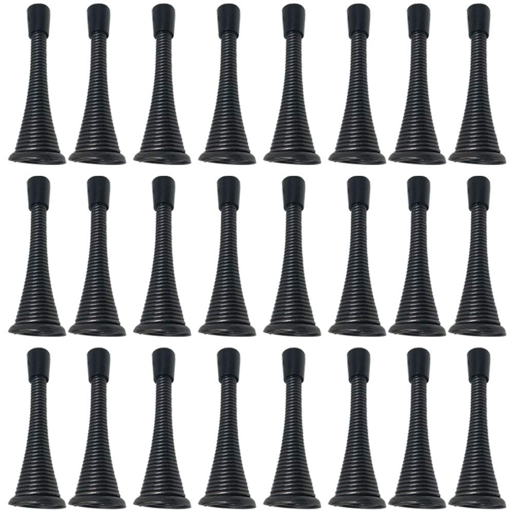 Litepak 24 Pack Spring Door Stoppers 3" Heavy Duty Door Stop Steel w/Plastic Bumper - Oil Rubbed Bronze