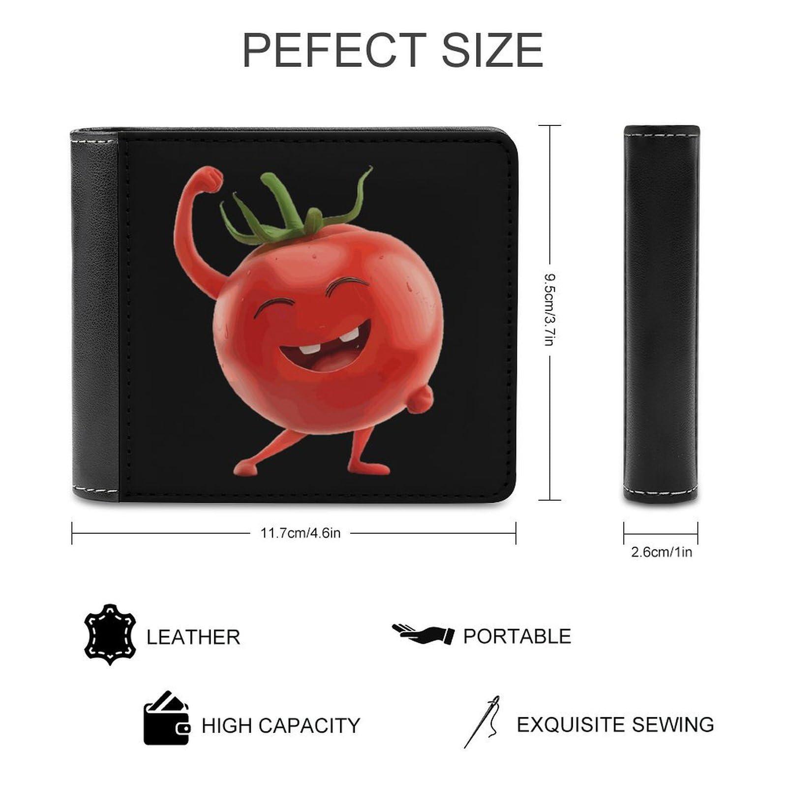 Funny Keep Calm Aerobics Tomato Funny Billfold Wallet Credit Card Holder Slim Passcase Pouch Purse for Men Women