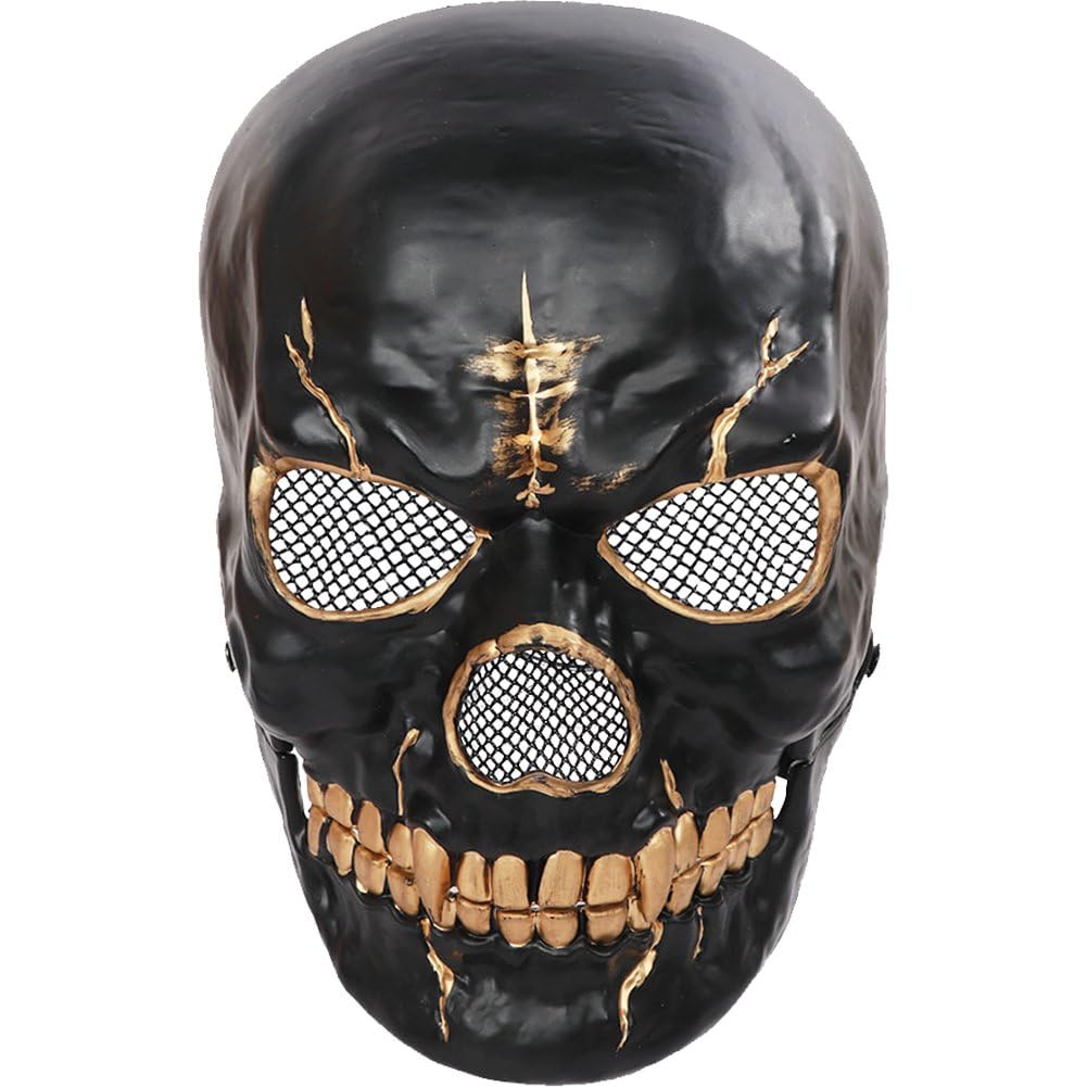 Fituenly Skull Mask Cosplay Moving Jaw Scary Mask Realistic 3d Skeleton Mask Scary Full Face Mask
