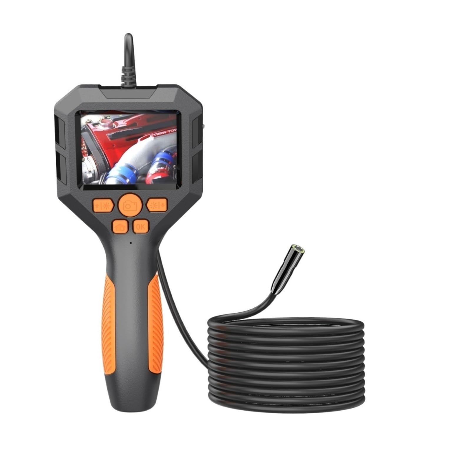 Kamera inspekcyjna endoskopu Przemysłowa Kamera Endoskopowa 2.8 ''ekran IPS HD1080P Boroskop Inspekcyjny IP68 Wodoodporny 8mm/5.5mm Obiektyw LED Do Rury Samochodowej Kanalizacja(15m,P10-5.5MM Lens)