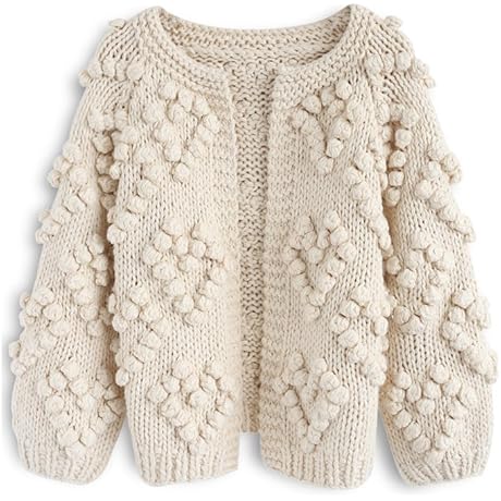 Chic Wish: Irresistible Open-Front Cardigans adorned with Heart-Shaped Baubles