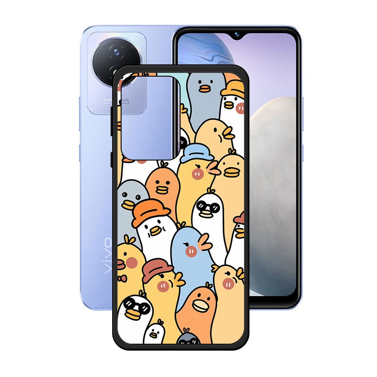 Cover + Pellicola 4 In 1 Per VIVO Y11 2023 - Custodia Morbida In TPU Silicone E 2 Vetri Temperati 9H, Protezione Completa