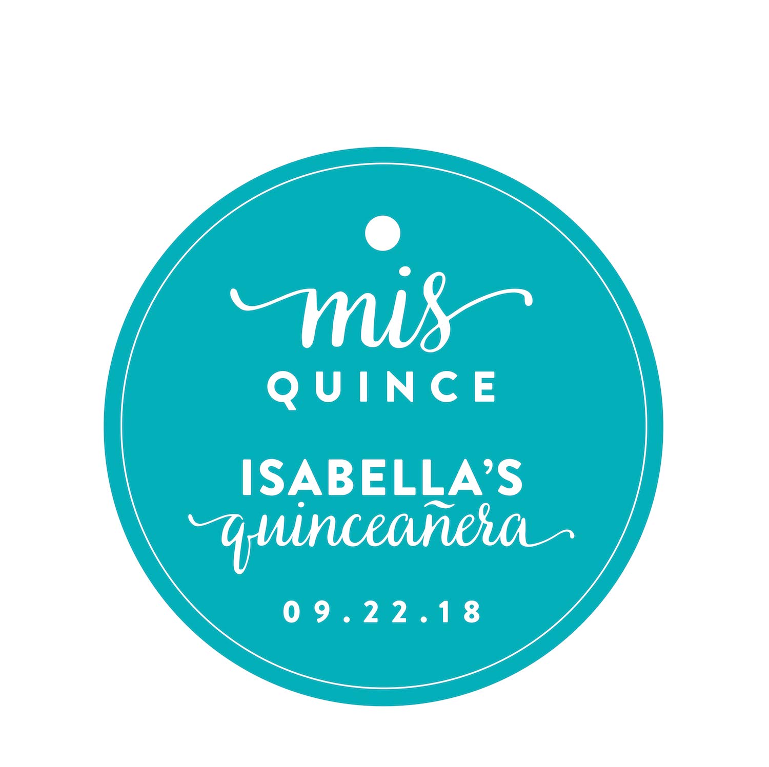 Amazon.com: Andaz Press Personalized Circle Birthday Gift Tags, Sweet 15  Birthday, Mis Quince Quinceanera, 24-Pack - Custom Made Any Name, Color :  Health & Household
