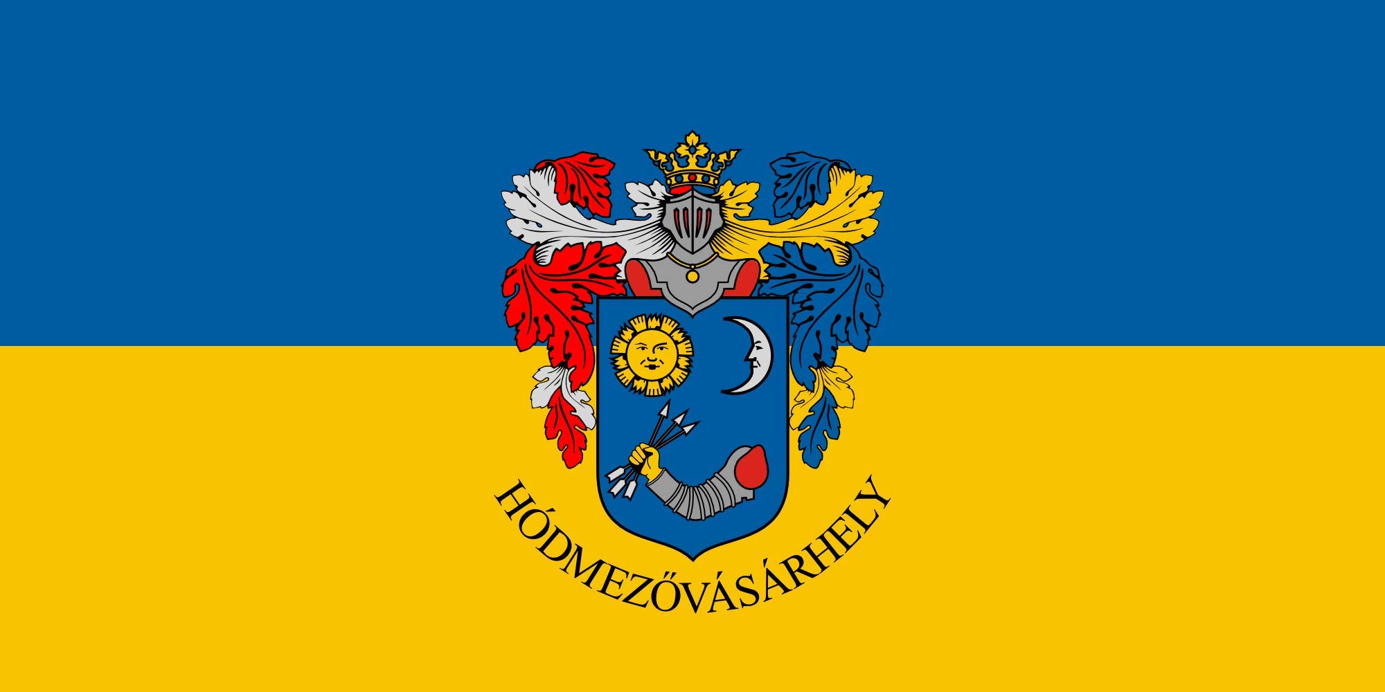 Drapeau Hódmezővásárhely grand format pour mât et décoration extérieure