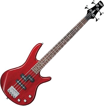 Ibanez 4 String Bass Guitar, Right, Transparent Red GSRM20TR