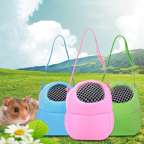 Miniatura 4 de Bolsa de transporte para hámsters para mascotas, transpirable, portátil, mochila de viaje con correa para el hombro para mascotas pequeñas, hámster,
