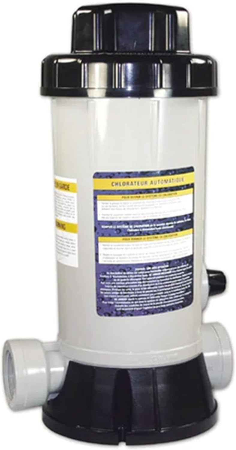 HYDROTOOLS By SWIMLINE 87502 Premium In-Line Automatic Chlorine Feeder Chlorinator Adjustable Output 9.0 Lbs Capacity | Universal Compatibility | Above Ground & Inground Swimming Pool Bromine Install In-Line Feeder (9 Lbs)