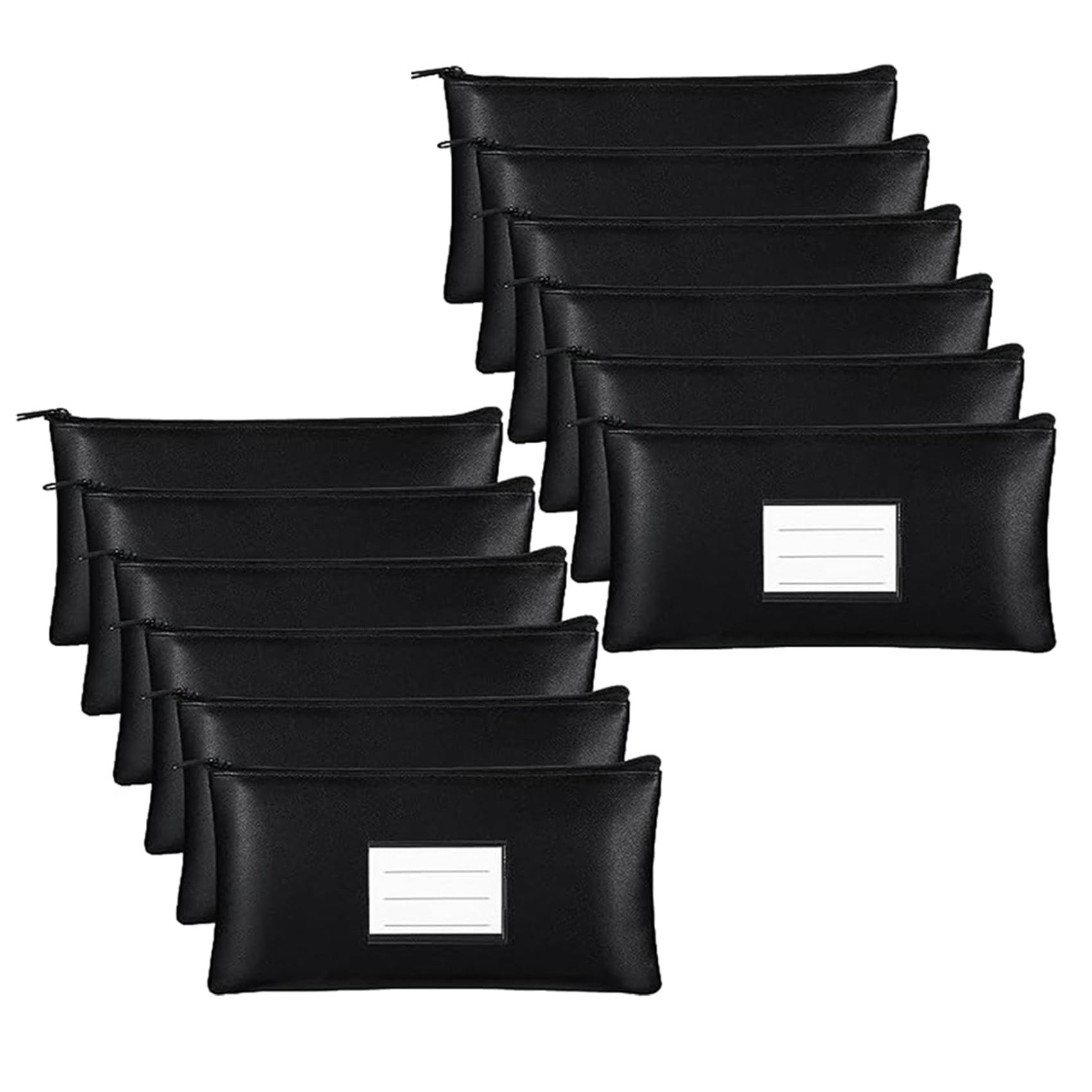 Jnchdghwa 12PC Money Bags with Zipper Security Bank Deposit Bag Money Bag Receipt Holder for Cash Coins Cosmetic Paper Money Tool