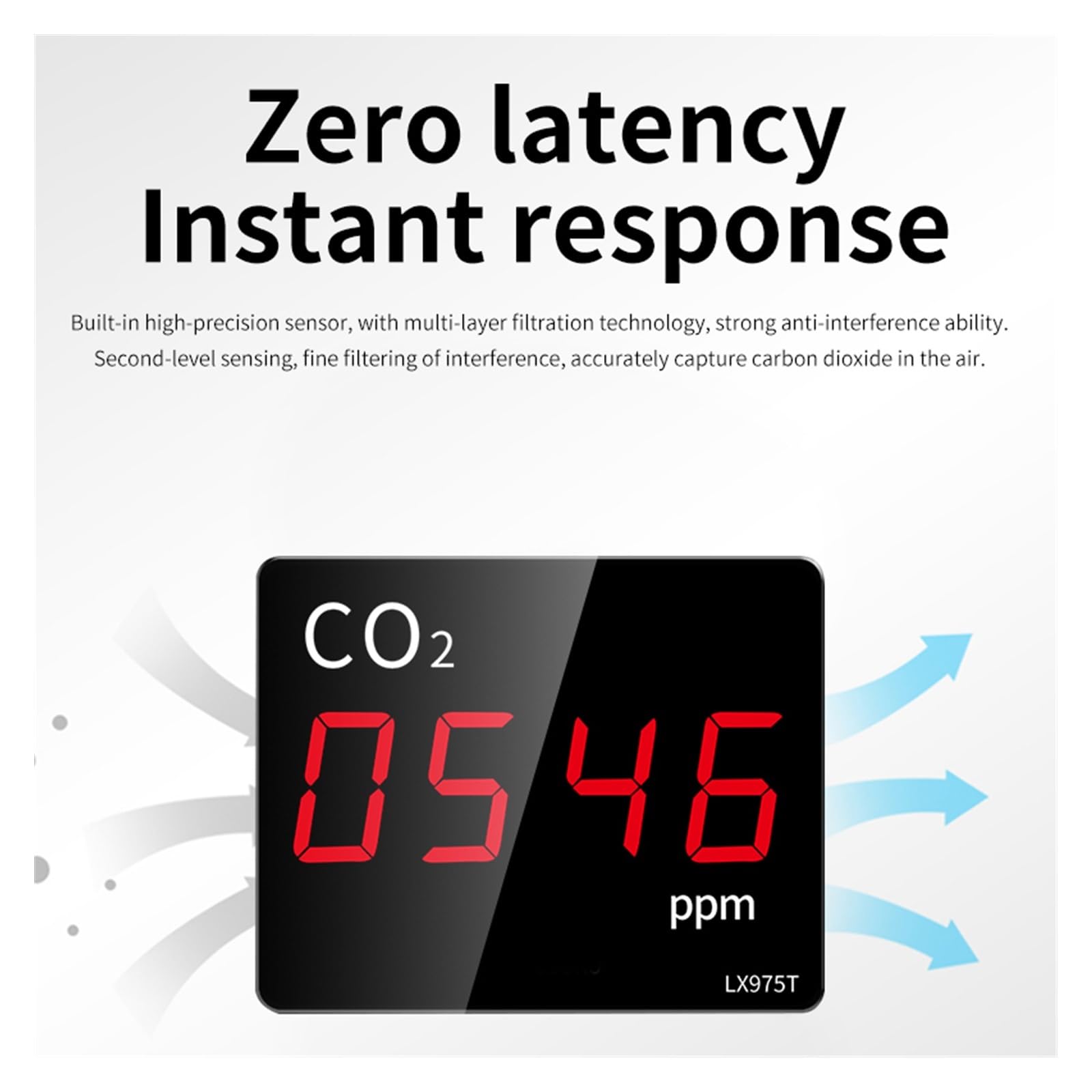 Czujnik detektora dwutlenku węgla CO2 Monitor CO2 z alarmem Miernik ści powietrza na podczerwień NDIR Tester czujnika do szklarni domowych Do pracy i domu
