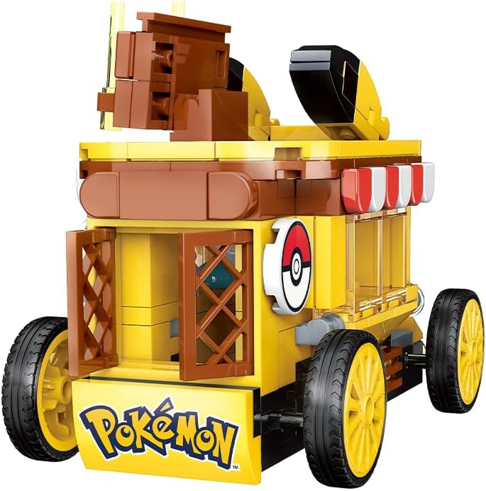 Front view of assembled Pikachu Mini Food Cart