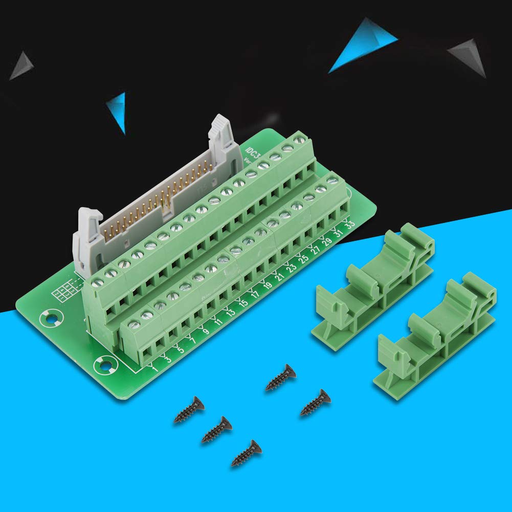 IDC34P Breakout Board Adapter Terminal Board PLC Interface 34Pin Terminal Block Connector with Bracket