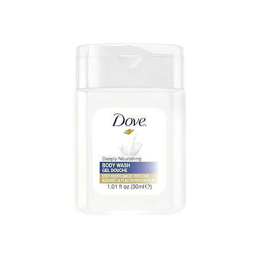 Dove 30 ml 1oz Essential Body Wash for Hotels, Motels, Hospitality and Household Use - Case of 192