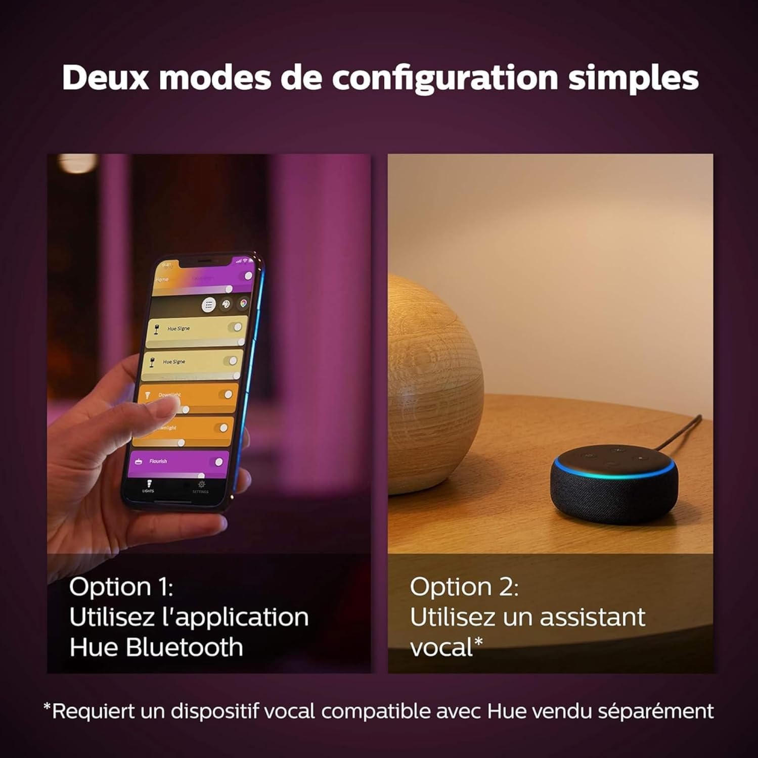 Philips Hue White & Color Ambiance, lampe Bloom, 4ème génération - Noir, compatible Bluetooth, fonctionne avec Alexa, Google Assistant et Apple Homekit