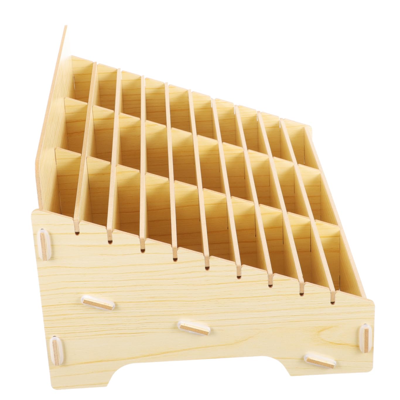 iplusmile Organizer da Scrivania in Legno Khaki 30 Scomparti, Capacità di Carico Elevata e Design Rustico Semplice per L'organizzazione di Cancelleria e Oggetti in Soggiorno