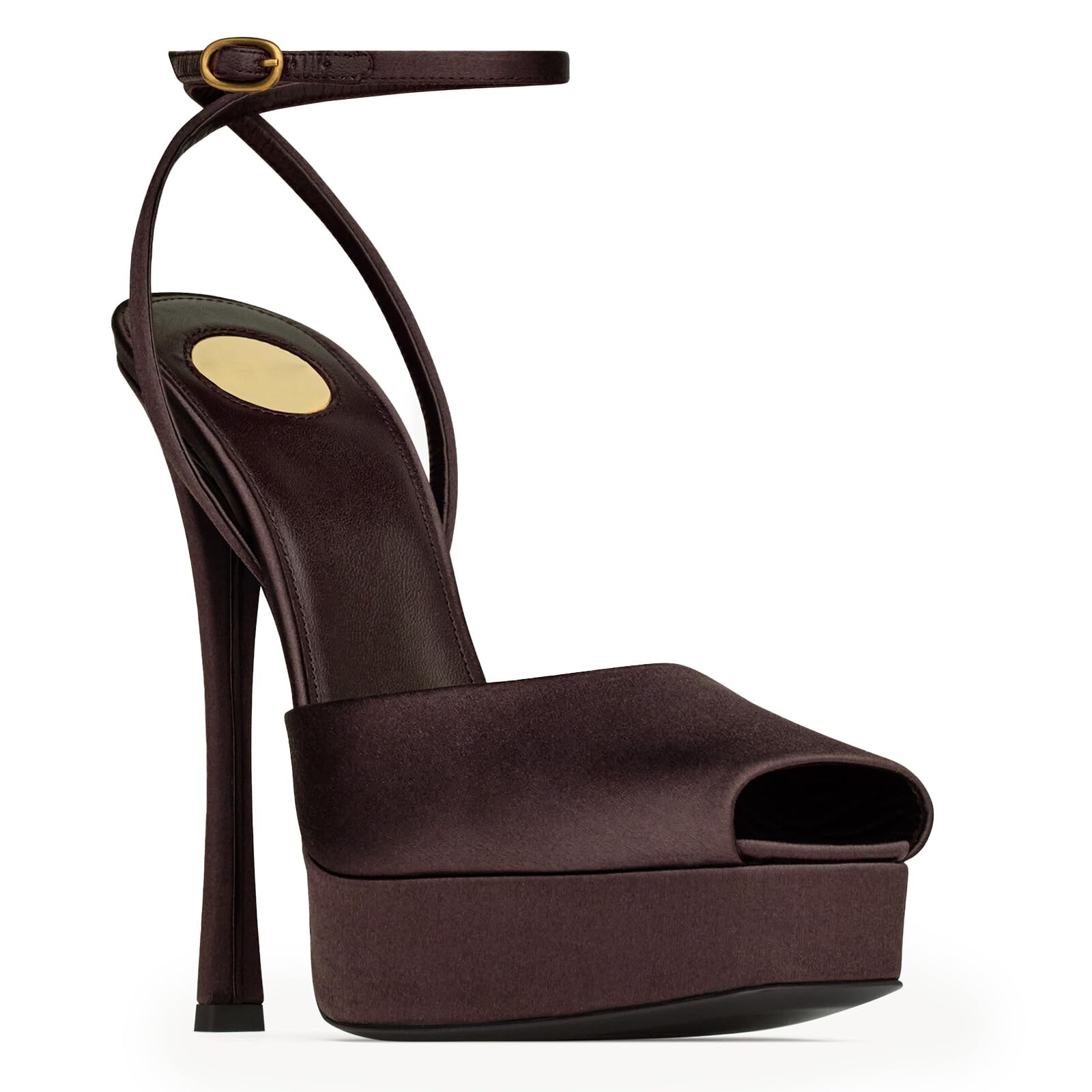 CAGLGLZ Stiletto High Heel Platform Sandals for Women Peep Square Open Toe Heeled Pumps Ankle Strap Backless Sandals Fashion Casual Dressy Party Shoes