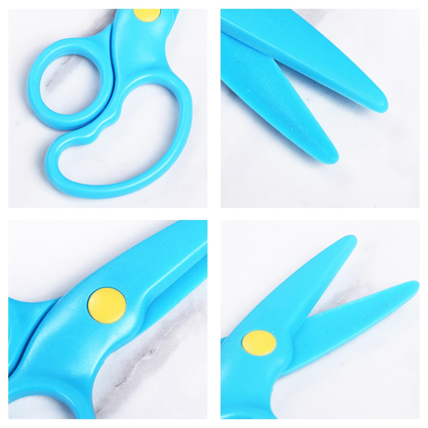 Tijeras de Seguridad de Cabeza Redonda para Niños - 2 Unidades para Corte de Papel, Pintura y Manualidades con Apertura y Cierre Ajustables