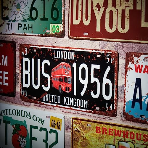 Image of Eazywagon London Bus 1956 Multipurpose Metal Signs - License Wall Plate, Decorative Car Tag - Ideal for Cafe, Restaurant, Shop, Home, Hotel, Club, Office, Living Area
