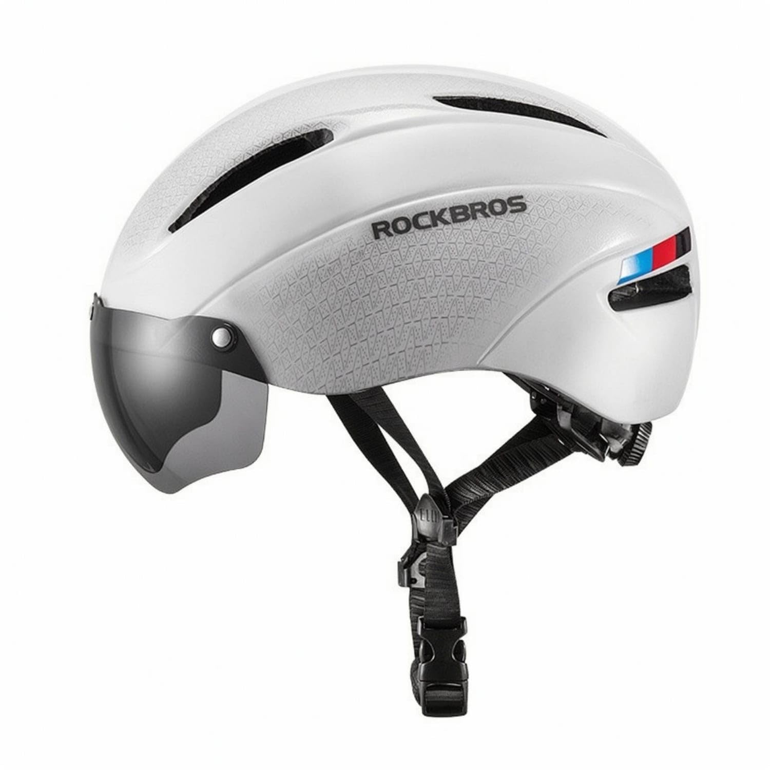 Impact-Resistant Helmet with Face Visor Ventilated Bike Helmet with Visor Streamlined Aerodynamic for Cyclists, Commuters, Road Riding, City Commuting, Mountain Biking, White-picture-14