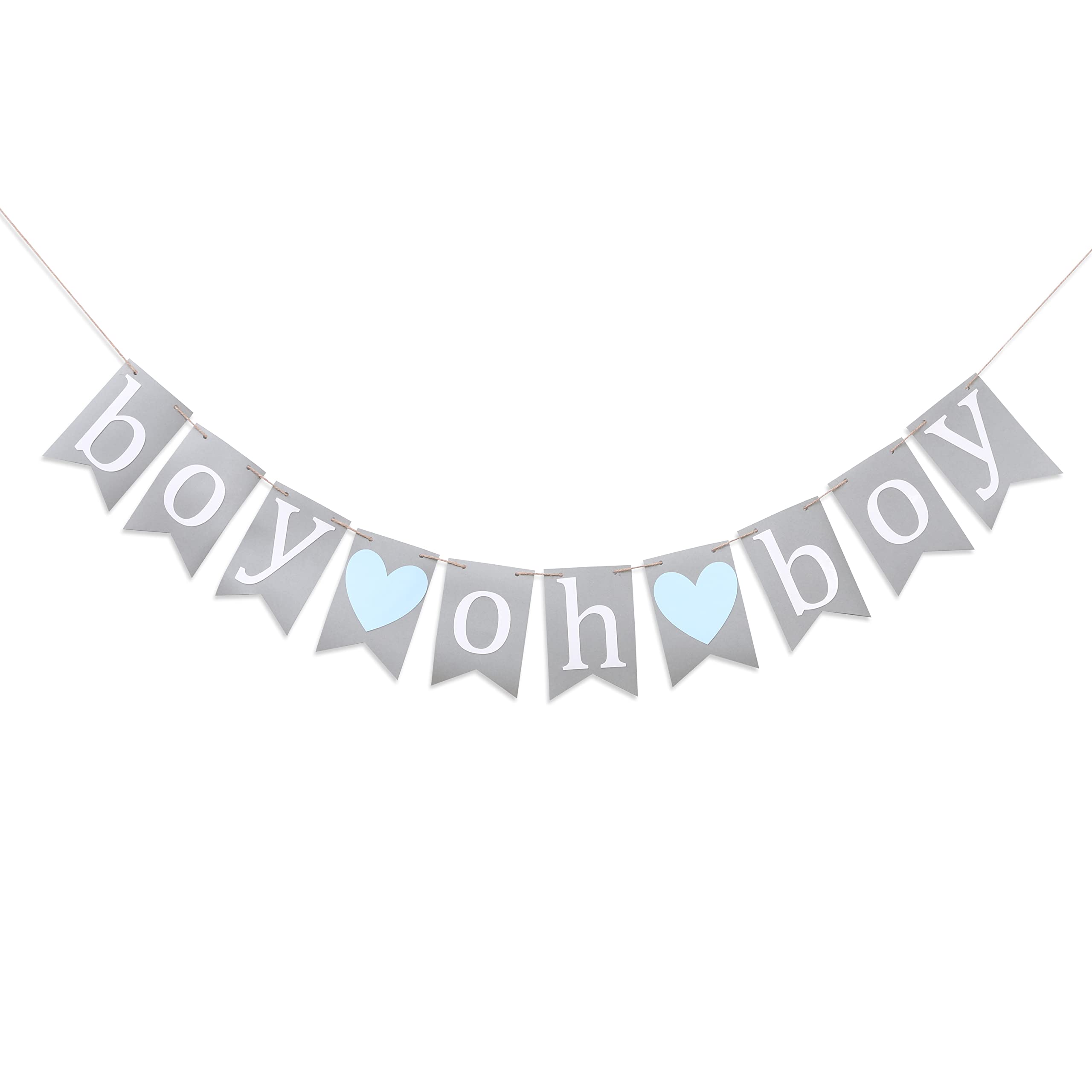 Buy Boy Oh Boy Banner Baby Shower Decorations for Boy, Grey and Blue