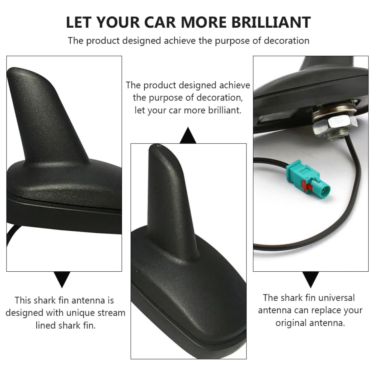 OSALADI 2pezzi Antenna Per Auto Finestra Squalo Antenna Di Ricambio Per Segnale Radio Installazione Facile Resistente Alle Intemperie Compatibile Con Seat
