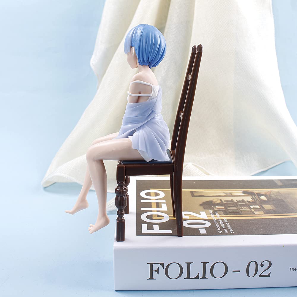 Rem Und Ram Anime Figur Statue – Sitzende Pose, Ca. 16-22 Cm, Aus PVC | Desktop-Deko, Nudelstopper Oder Sammlerstück Für Fans