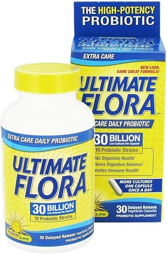 Ultimate Flora Suplemento probiótico Extra Care Cápsulas vegetales, 30 CT (paquete de 2)