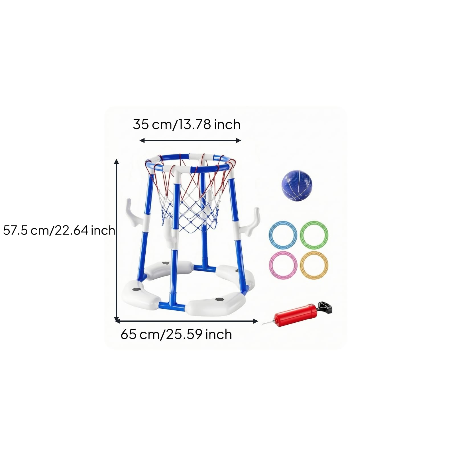 Amagogo Baloncesto Piscina Hinchable | Resisn, Baloncesto para Piscina con Pelotas, Portátil, Juegos Acuáticos, Fiestas Acuáticas, Jardín, Niños,