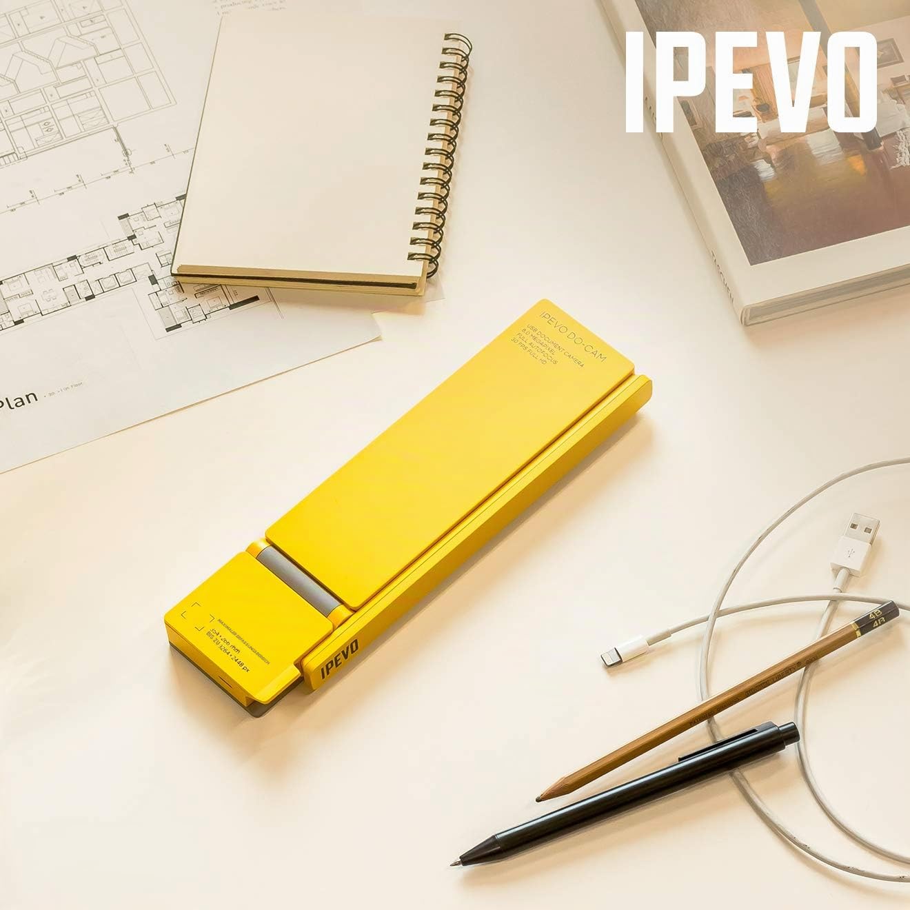 IPEVO DO-CAM Creator's Edition Tragbare & Kompakte Ultra HD 8MP USB Kamera für professionelle visuelle Präsentationen und Kommunikation — Webcam für Konferenzanrufe, Fernlernen, Fernarbeiten