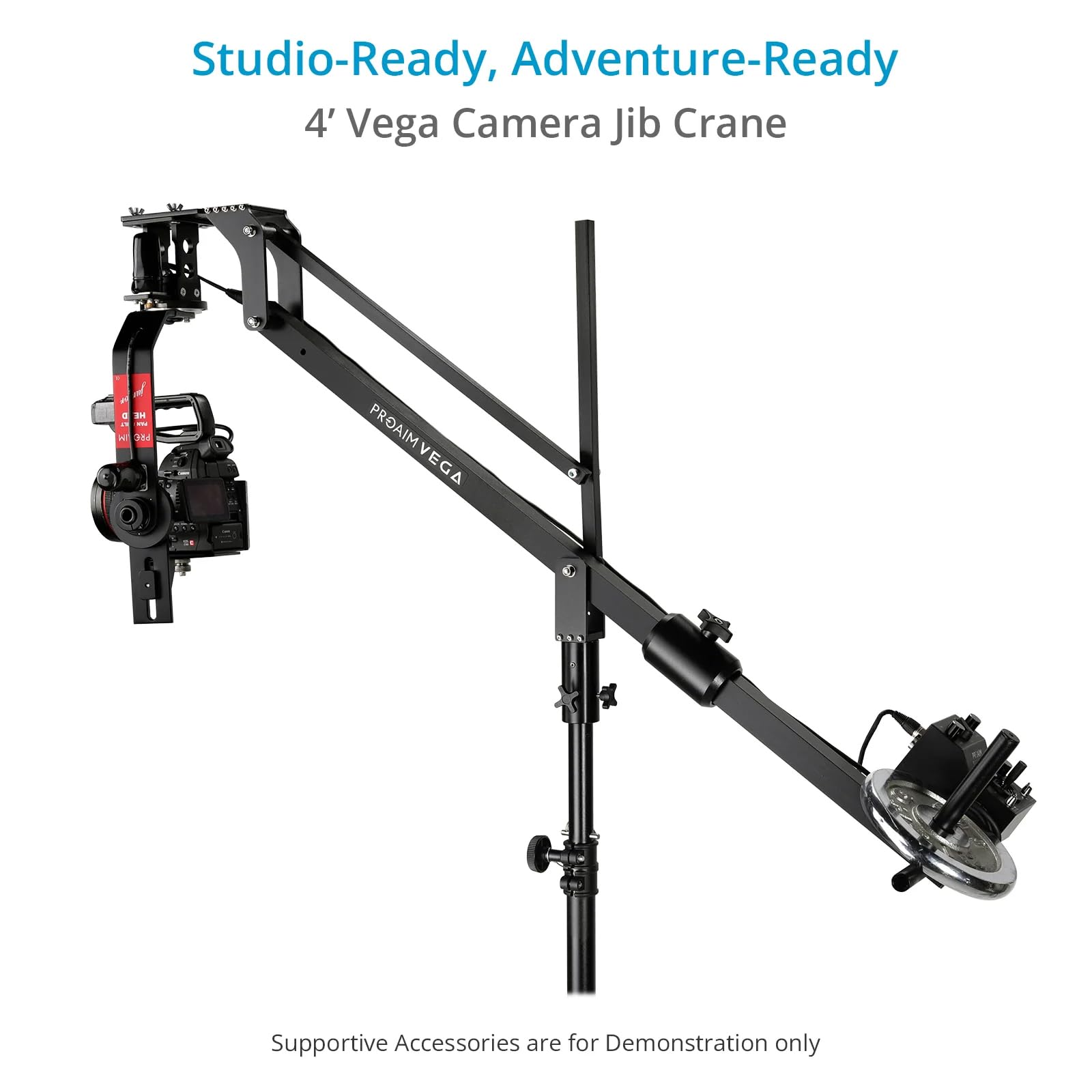 PROAIM Vega Jib Crane für DSLR-Videokameras für Filmproduktionseinheiten, Nutzlast bis zu 8 kg, unterstützt Pan Tilt Heads & 3-Achsen-Gimbals (JB-VG04-01)