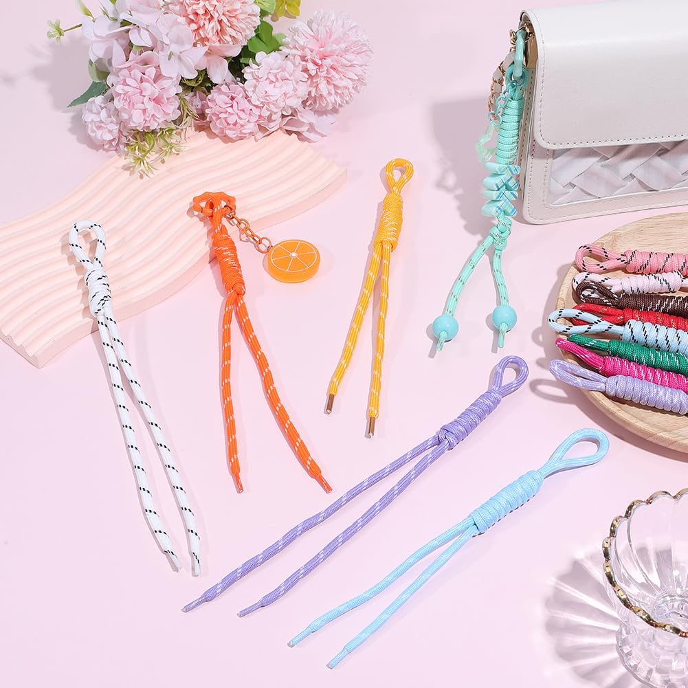 SUNNYCLUE 1 Box 14 Styles Rope Bag Charm Rope Purse Charm Bulk White Black Colorful Cord Woven Braid Hanging Ornaments Pendants for Bags Cars Purses Keys Rings Accessories Women Crafts Supplies image 4
