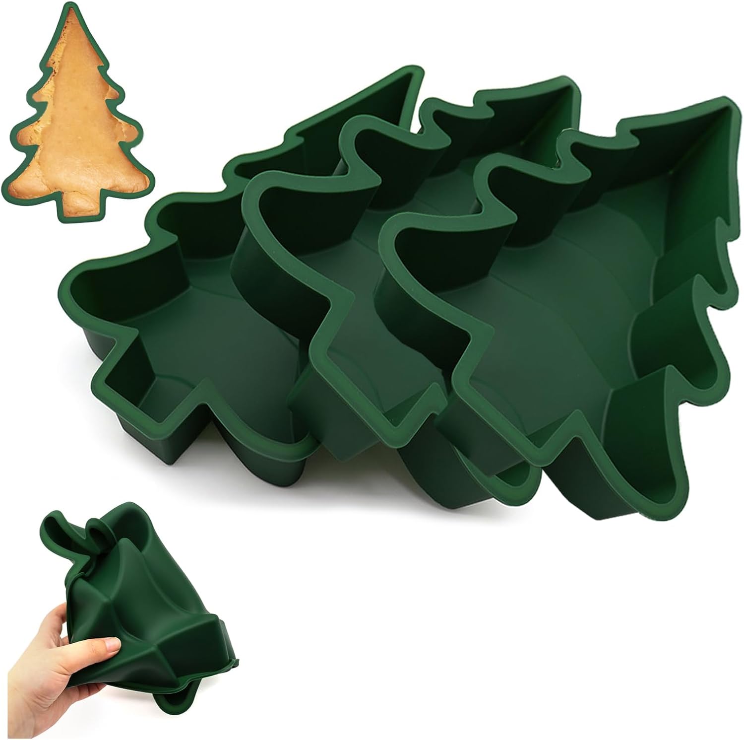 RIYUNE Christmas Tree Cake Pan,3D Christmas Tree Silicone