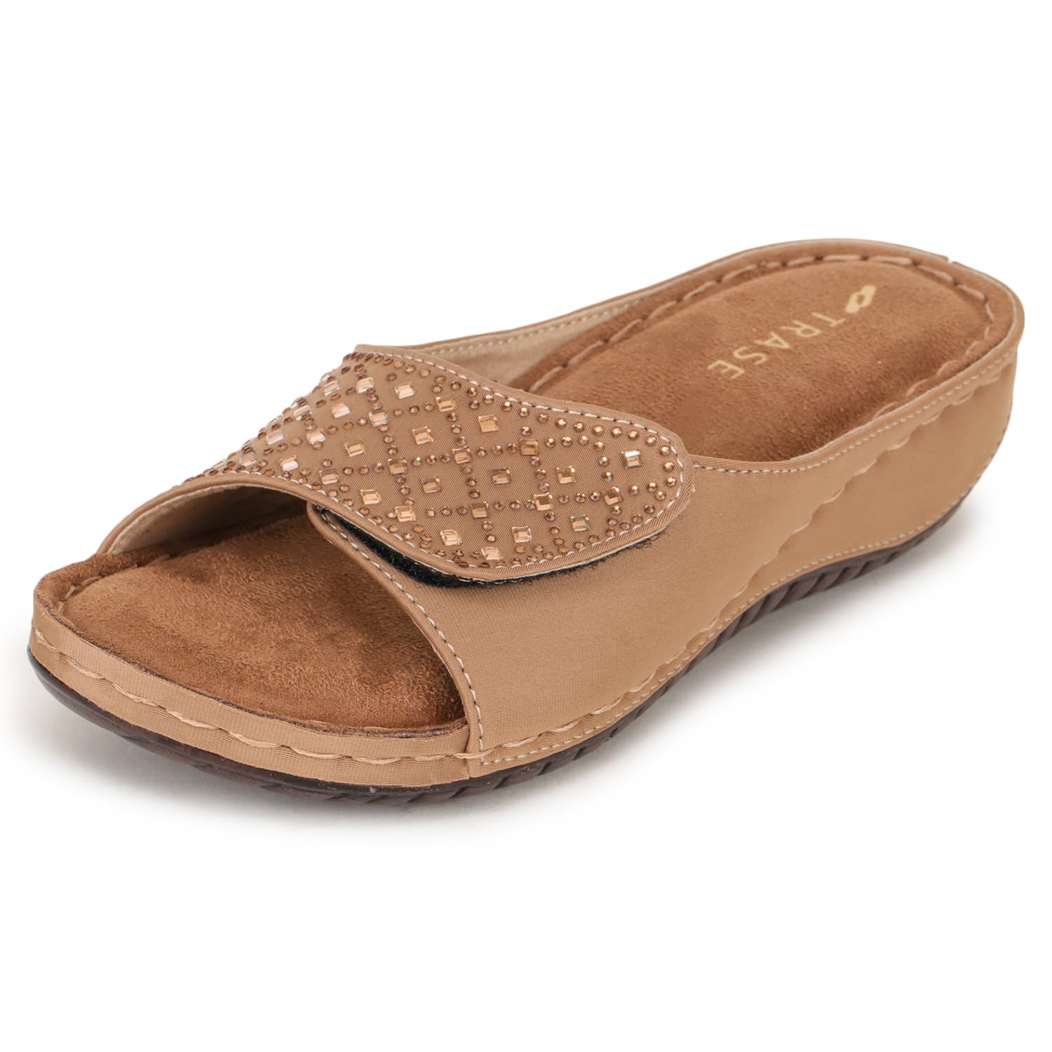 Women Embellished Slide Slippers | Soft Footbed Casual Daily Wear Open Toe Slip-On Sandals for Indoor Outdoor Use-image-45