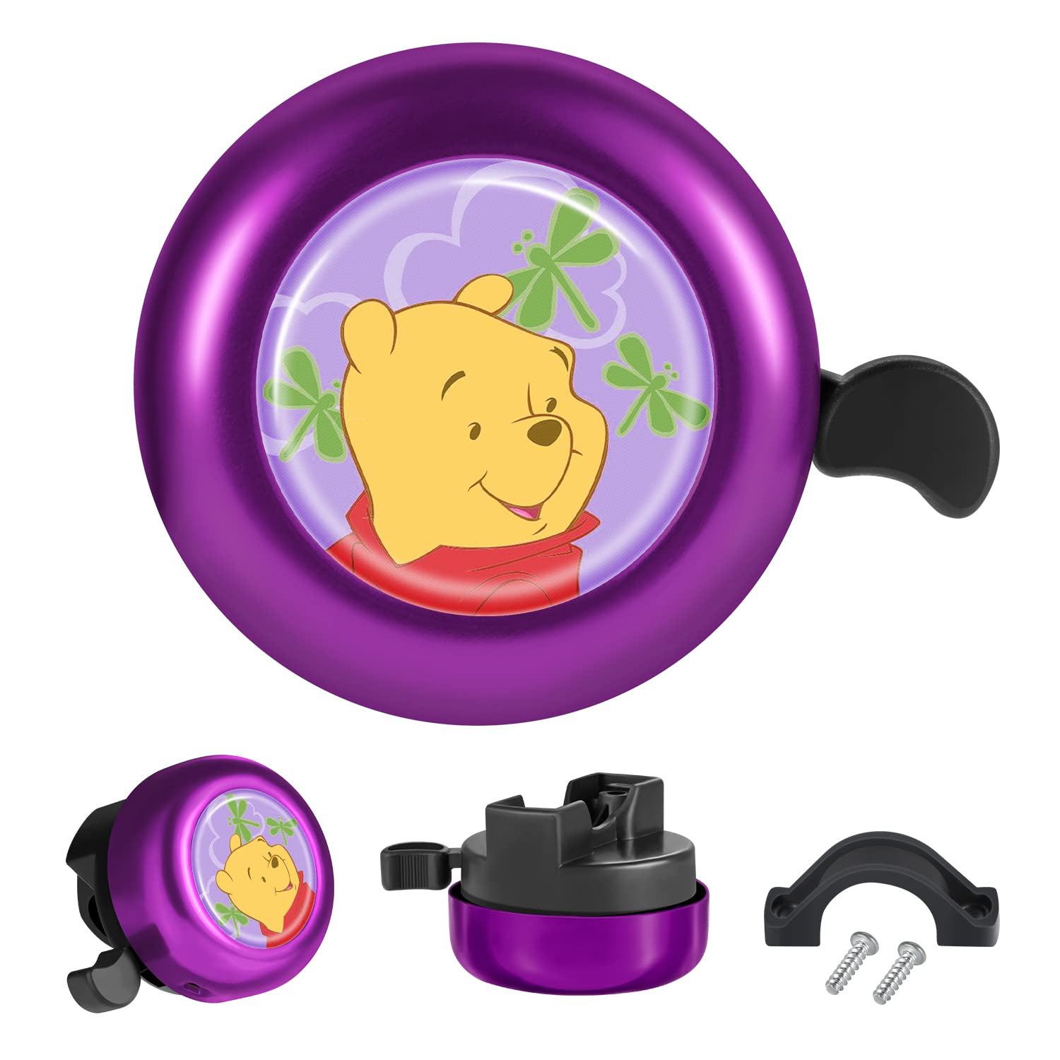 Akkya Bike Bicycle Bell Horn for Kids Cute Kawaii Cartoon Cycling Handlebars Knee Scooter Accessories for Girls Boys Electric Mountain Bike Ring Bell Biking Bicicle Accessories Loud (Purple)