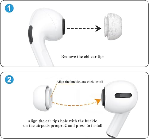 Miniatura 3 de 3 pares de almohadillas de repuesto para Airpods Pro de 21 generación con orificio de reducción de ruido, almohadillas de silicona para Airpods Pro