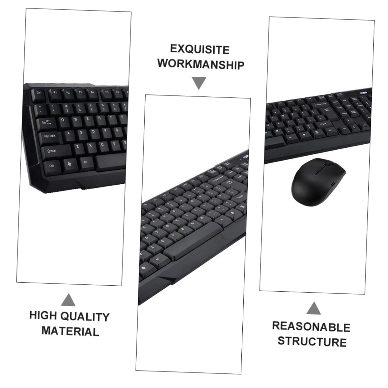 jojofuny Set Tastiera e Mouse Wireless Silenzioso Per Computer Accessori Per Ufficio e Scuola USB Layout Italiano Senza Batteria