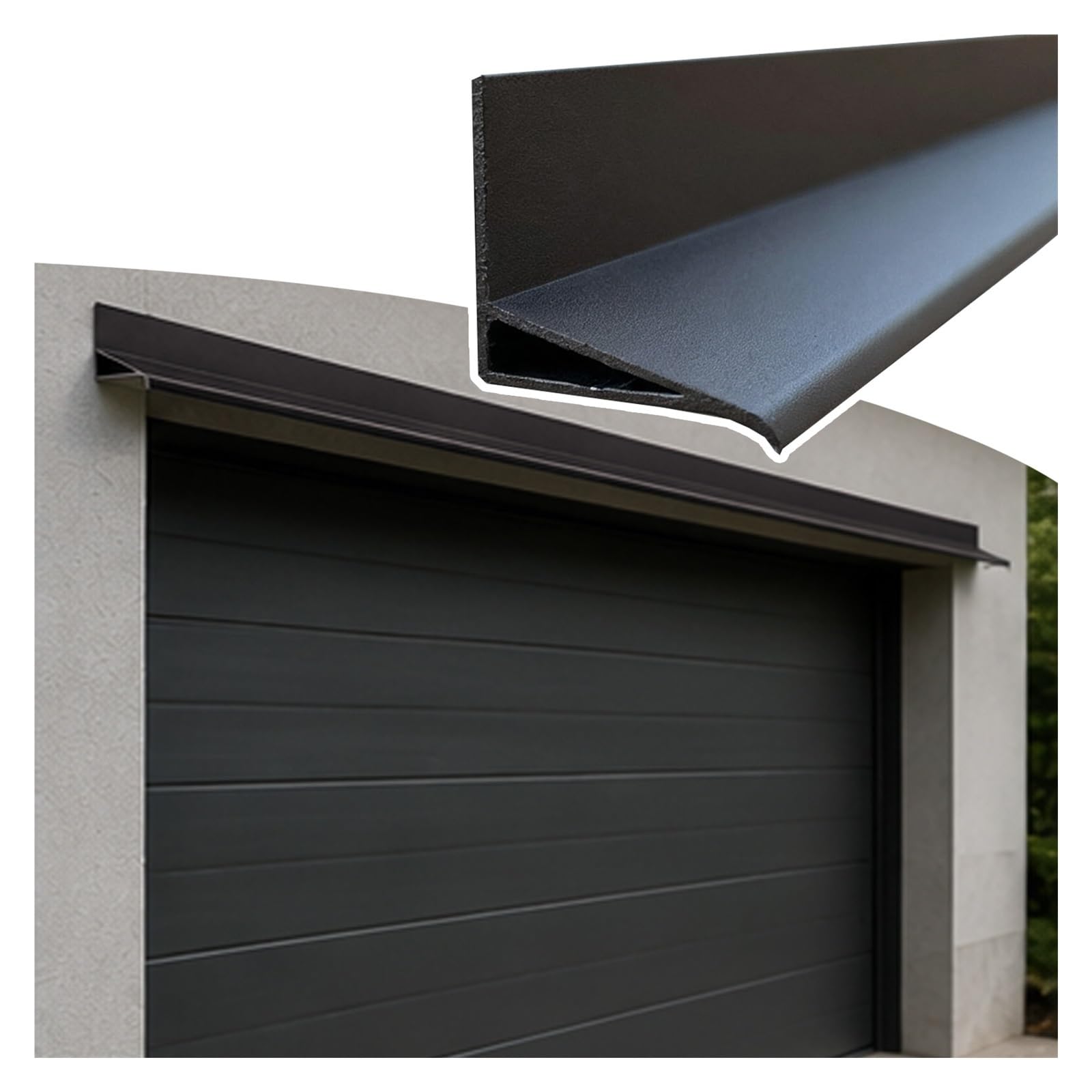 ERRULAN Garage Door Drip Flashing, Aluminum Water Deflector for Outdoor