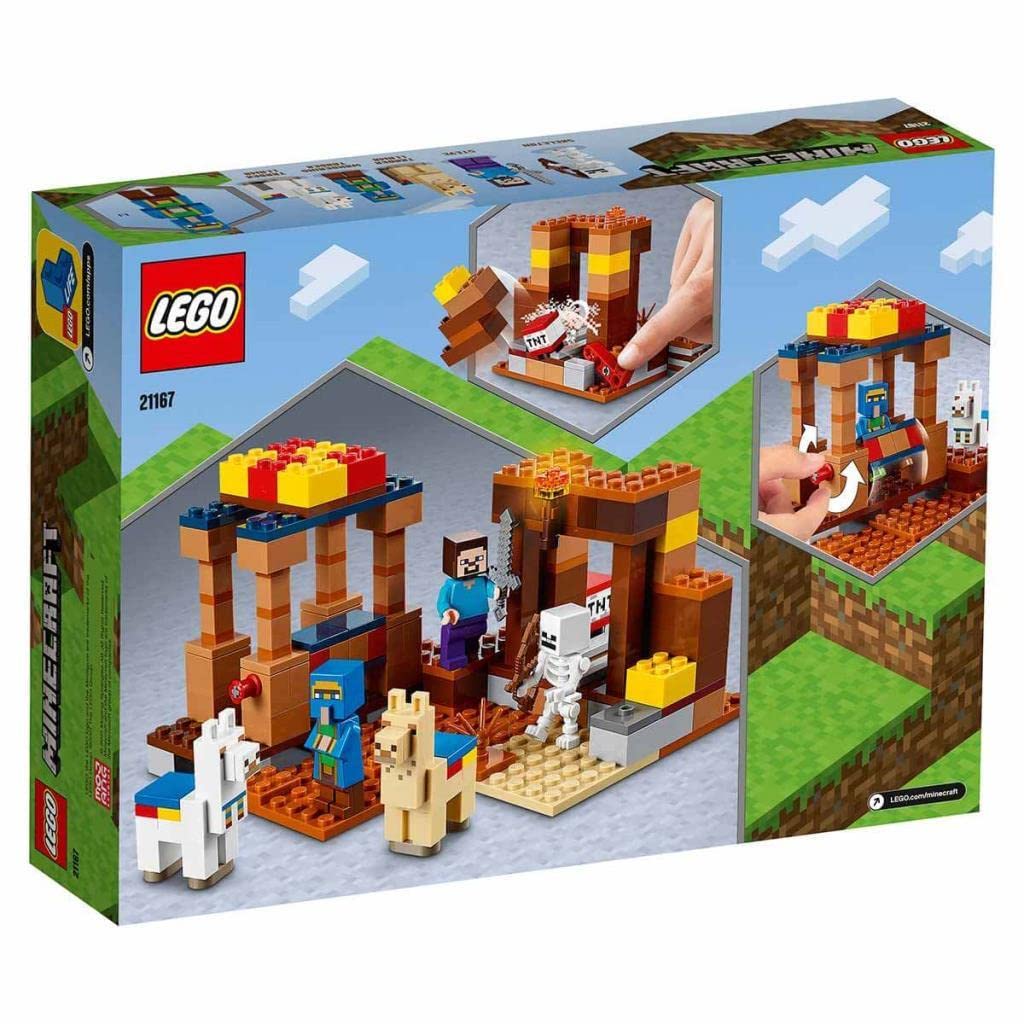 LEGO Minecraft 21167 Punkt handlowy z kolekcjonerskimi figurkami Steve’a i szkieletu (201 elementów)