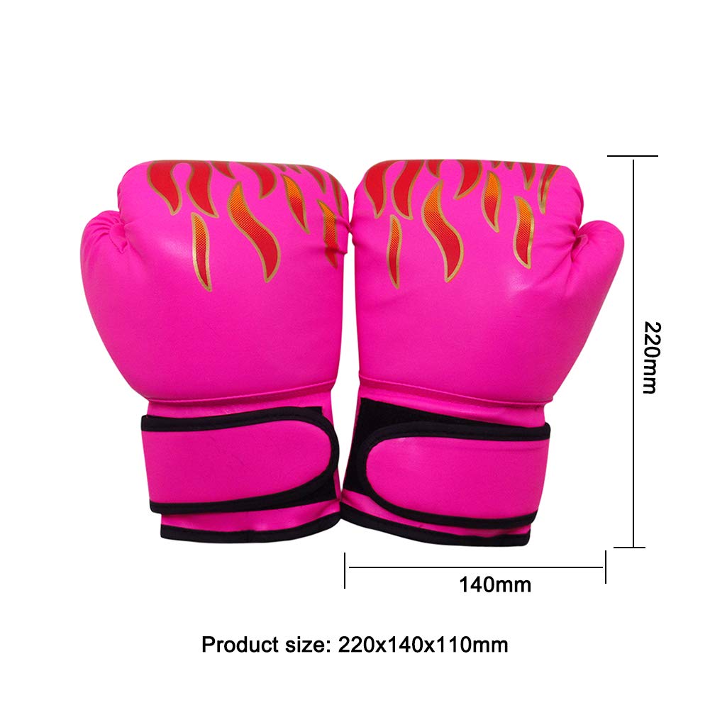 Wangqi 2 Stücke Boxen Training Kampfhandschuhe Kind Atmungsaktive Sparring Flamme Handschuhe