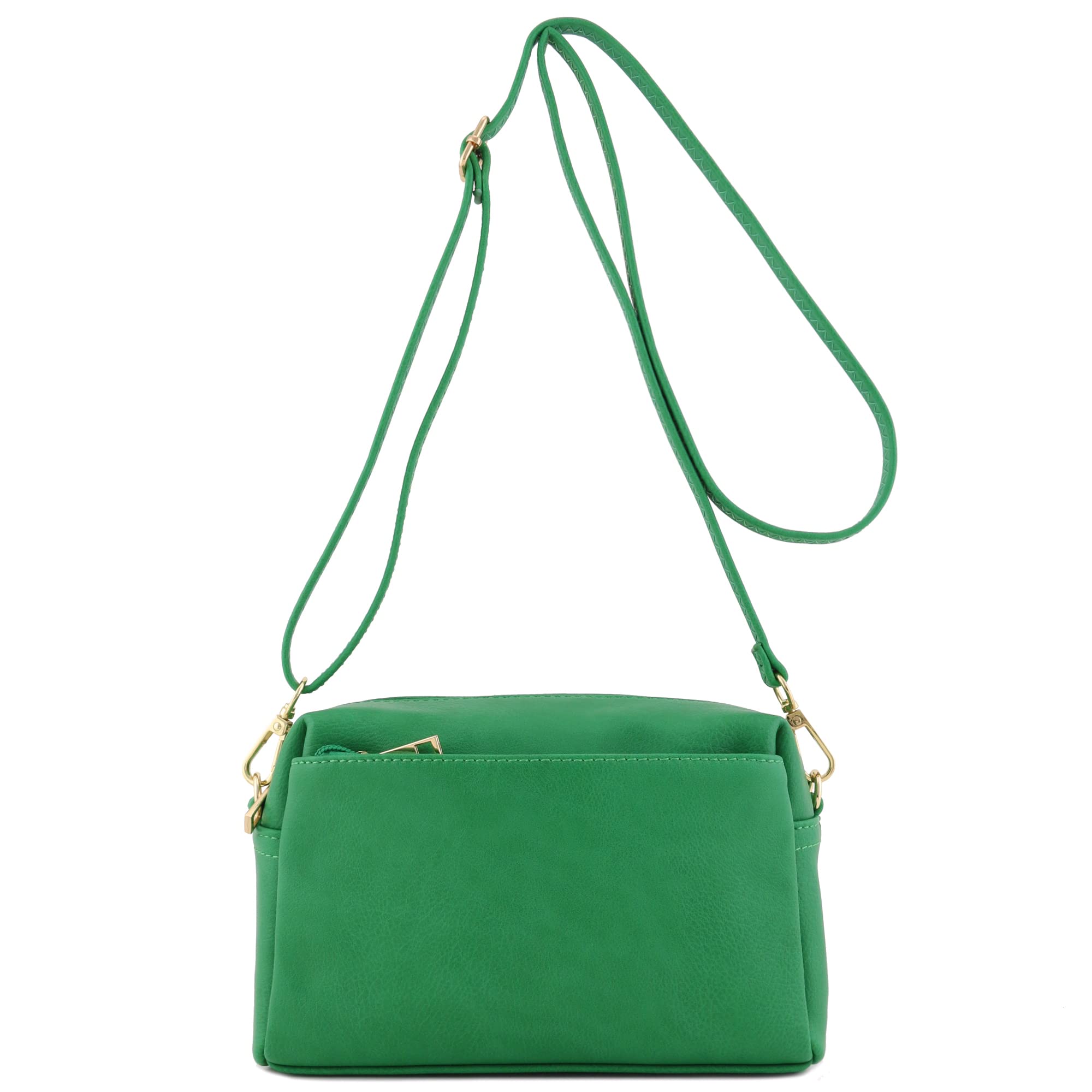 FashionPuzzleTriple Zip Small Crossbody Bag