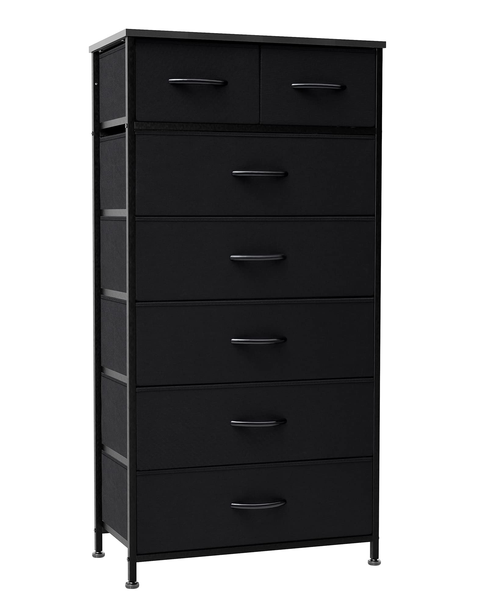 Crestlive Products Vertical Dresser Storage Tower - Sturdy Steel Frame, Wood Top, Easy Pull Fabric Bins, Handles - Organizer Unit for Bedroom, Hallway