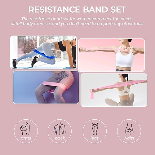 Miniatura 7 de Juego de bandas de resistencia para mujer, bandas de resistencia de tela de bucle para entrenamiento, banda de resistencia figura 8 para espalda,