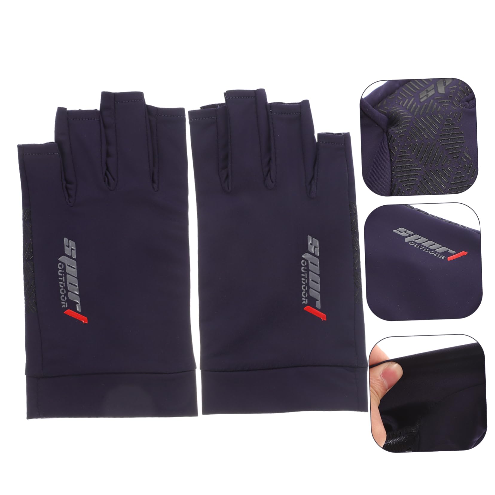 balacoo Elastic Half-Finger Fitness Gloves Non-Slip Shockproof Bike Riding Gloves for Outdoor Activities