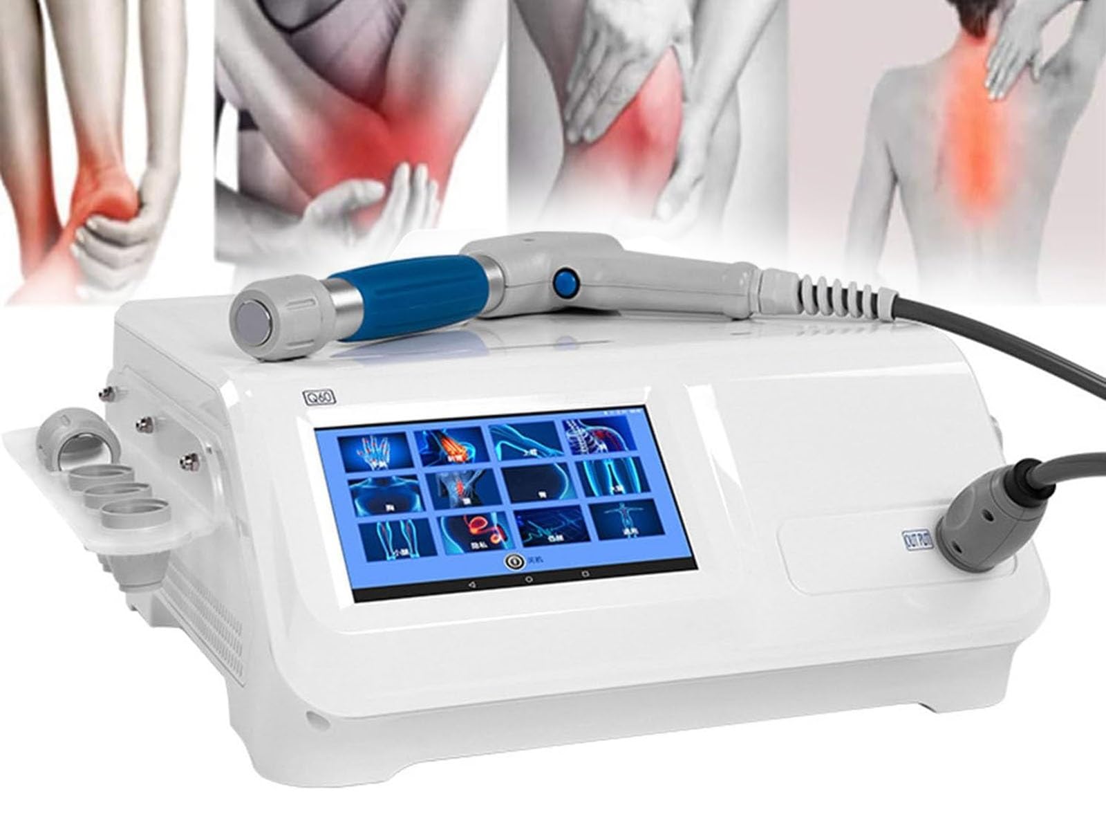 Lbxlhr Extracorporeal Shock Wave Machine Extracorporeal Shockwave Therapy Machine Muscle Pain Relief Massager ED Shock Wave Treatment for Erectile Dysfunction,with 5 Massage Heads and Handle