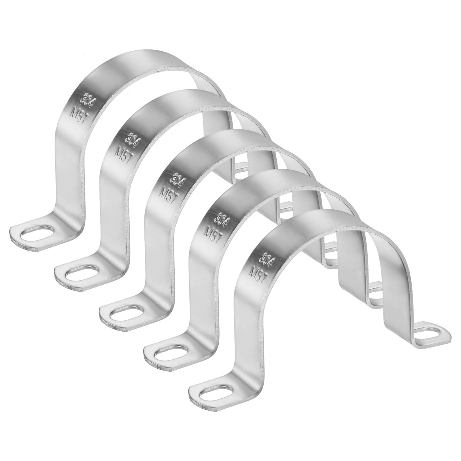 M METERXITY 5-Pack Conduit Clamps 2-1/4in, U-Tube Tension Clips, Silver