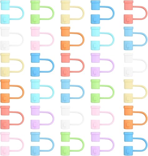 BOUBONI 30 fundas de silicona para popotes a prueba de polvo, compatibles con pajitas de 0.315 a 0.315 pulgadas, puntas reutilizables para pajitas